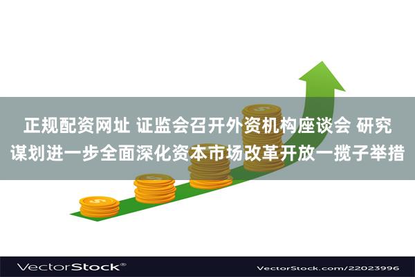 正规配资网址 证监会召开外资机构座谈会 研究谋划进一步全面深化资本市场改革开放一揽子举措