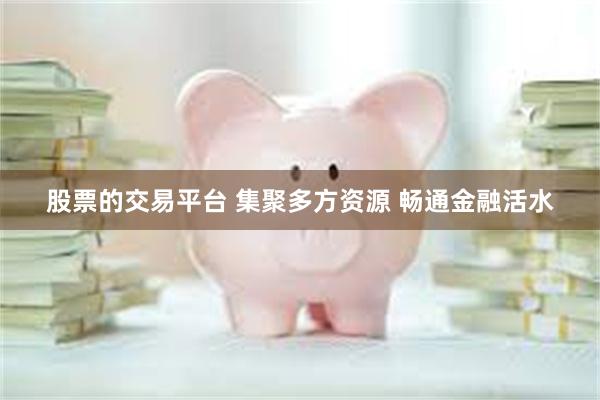 股票的交易平台 集聚多方资源 畅通金融活水
